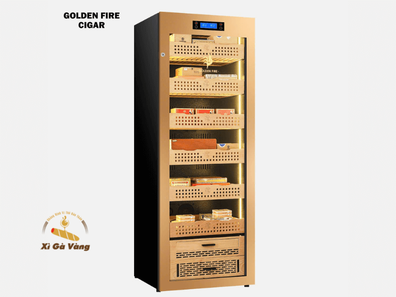 Tủ bảo quản xì gà Golden 163 Gold được đánh giá với thiết kế tinh tế